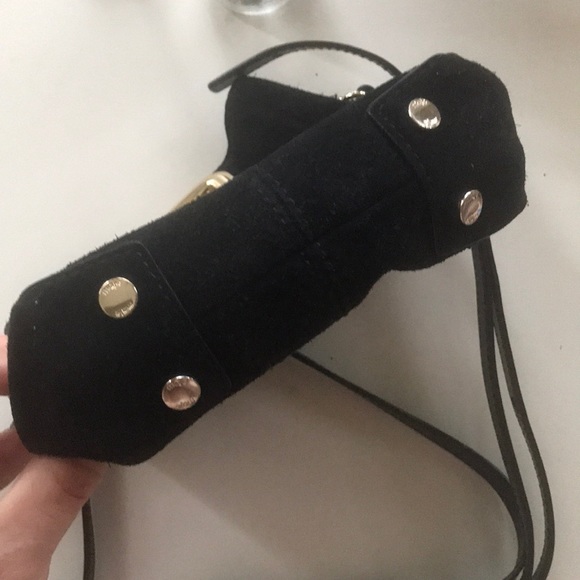 Maje Mini M Suede Crossbody Bag with Gold accent - Picture 7 of 9